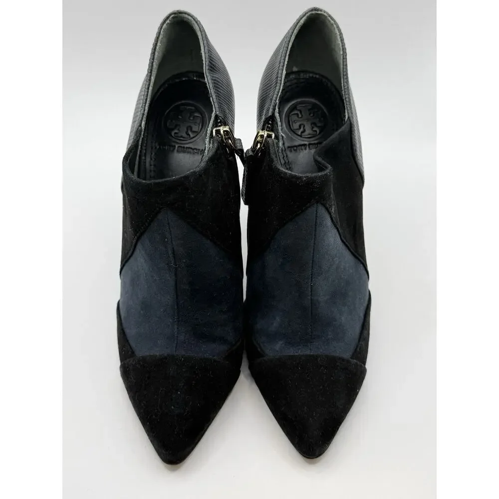 TORY BURCH Lorelei Suede & Leather Color Block Pointed Toe Pumps 5M